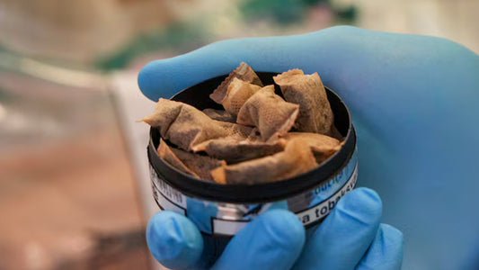 Image showing a tub of fake nicotine pouches