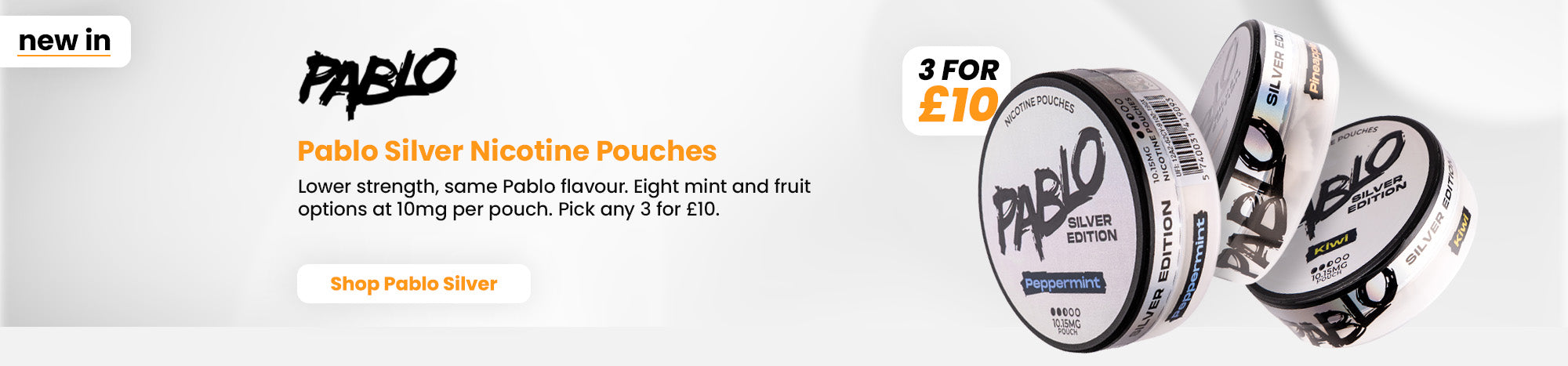 Shop the Pablo Silver 3 for £10 deal