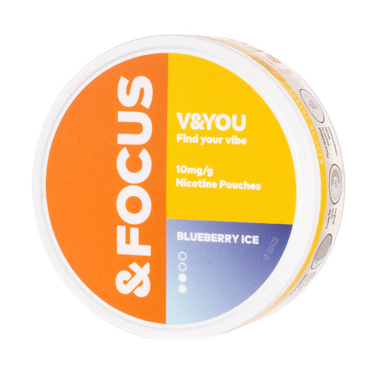 Blueberry Ice &Focus Nicotine Pouches by V&YOU