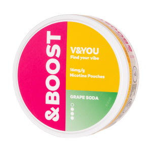 Grape Soda &Boost Nicotine Pouches by V&YOU